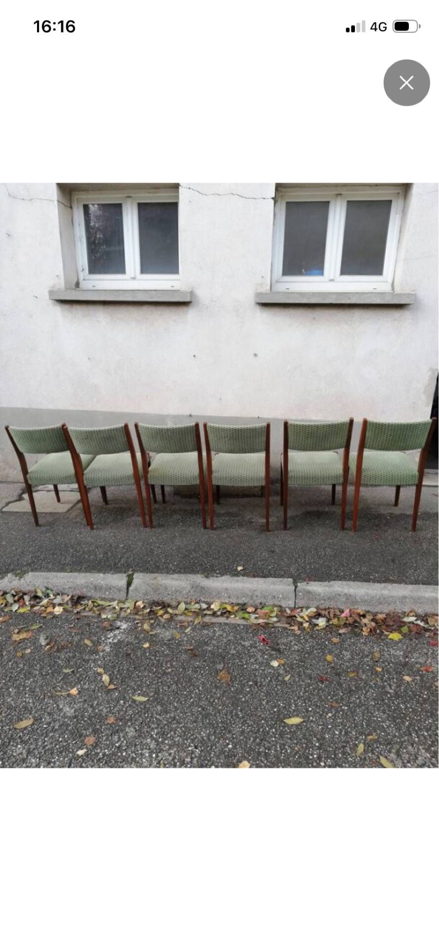 Lot de 6 chaises scandinaves teck et tissu