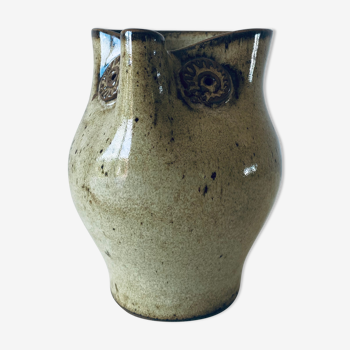 Zoomorphic pitcher owl in vintage sandstone