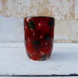 Pot ceramic enamelled spotted drips