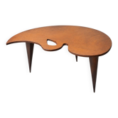 Table basse mis-century tripode forme palette et pieds compas
