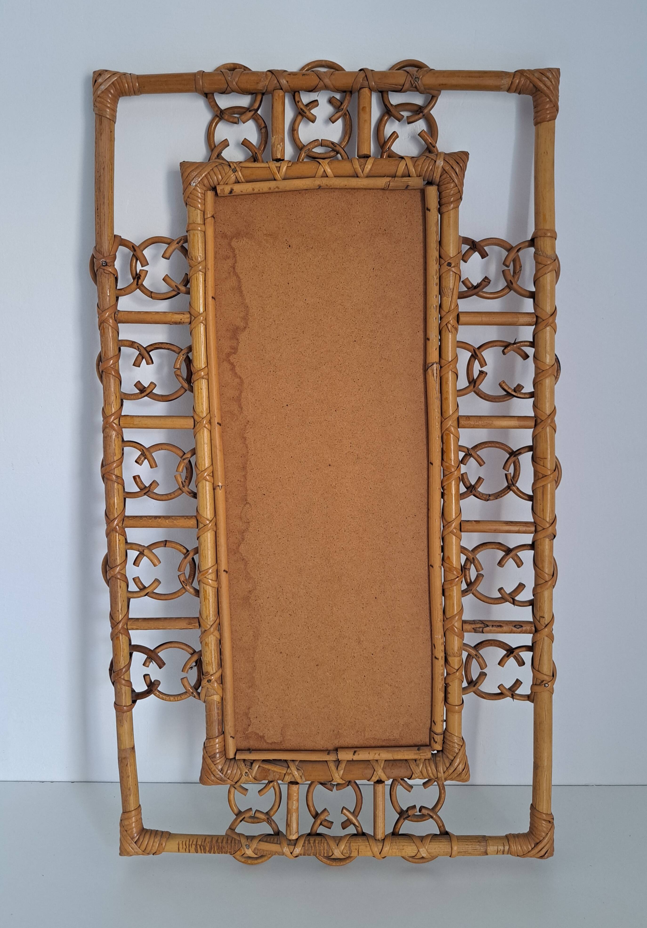 Vintage bamboo mirror