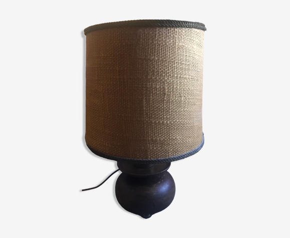 Lampe grande avec abat jour en corde tissé fabriqué en Italie