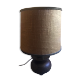 Large lamp with woven rope lampshade made in Italy