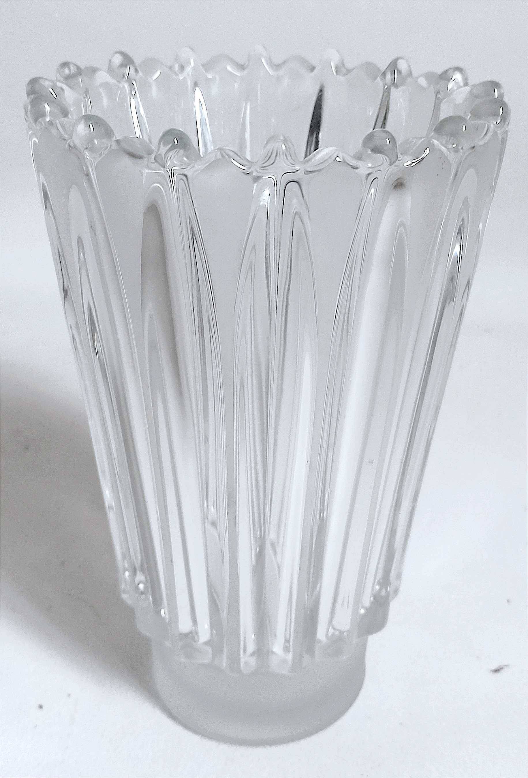 Molded pressed glass vase 1960s Height 22 cm