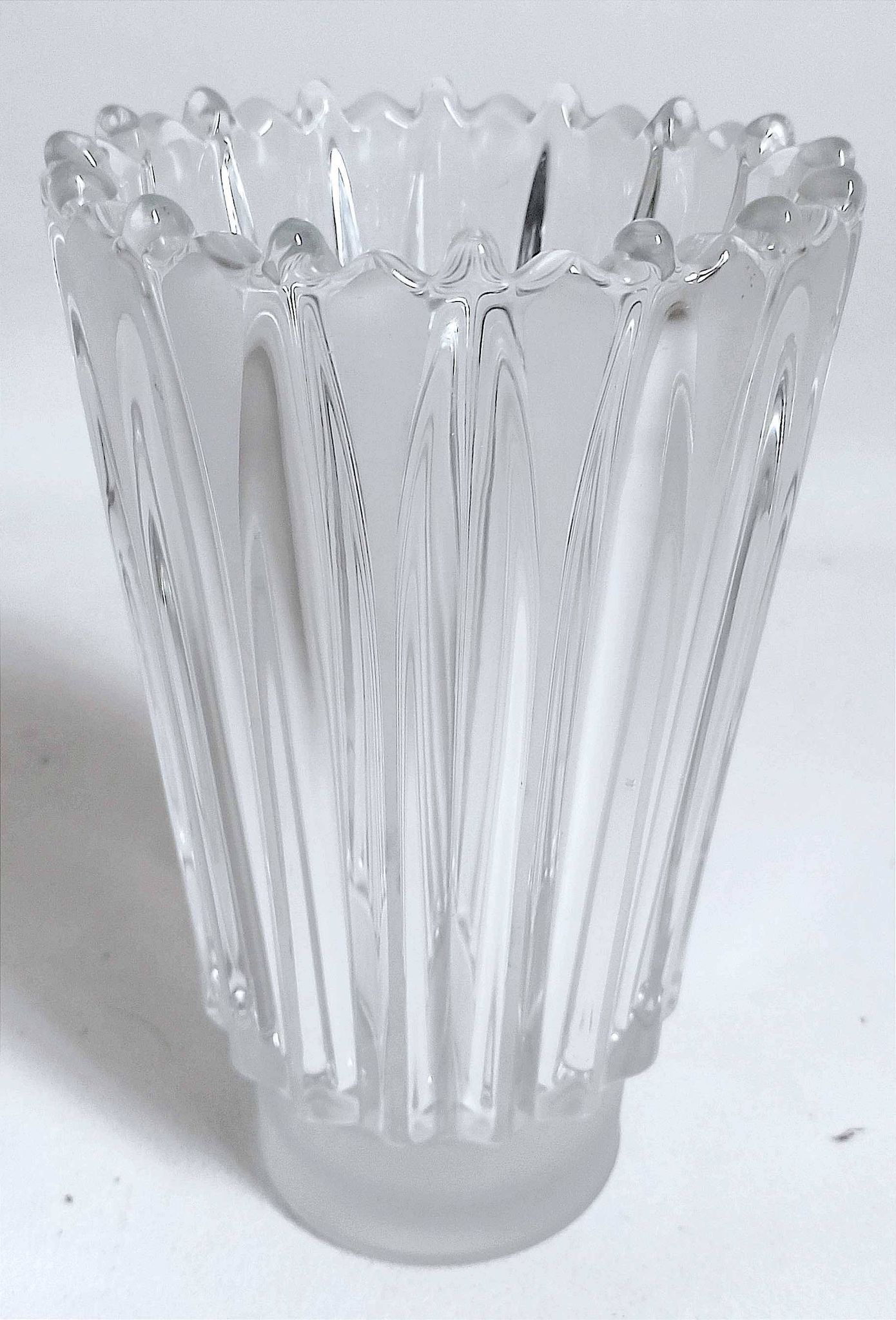 Molded pressed glass vase 1960s Height 22 cm