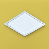 Art-deco mirror tray in chrome metal with beveled mirror