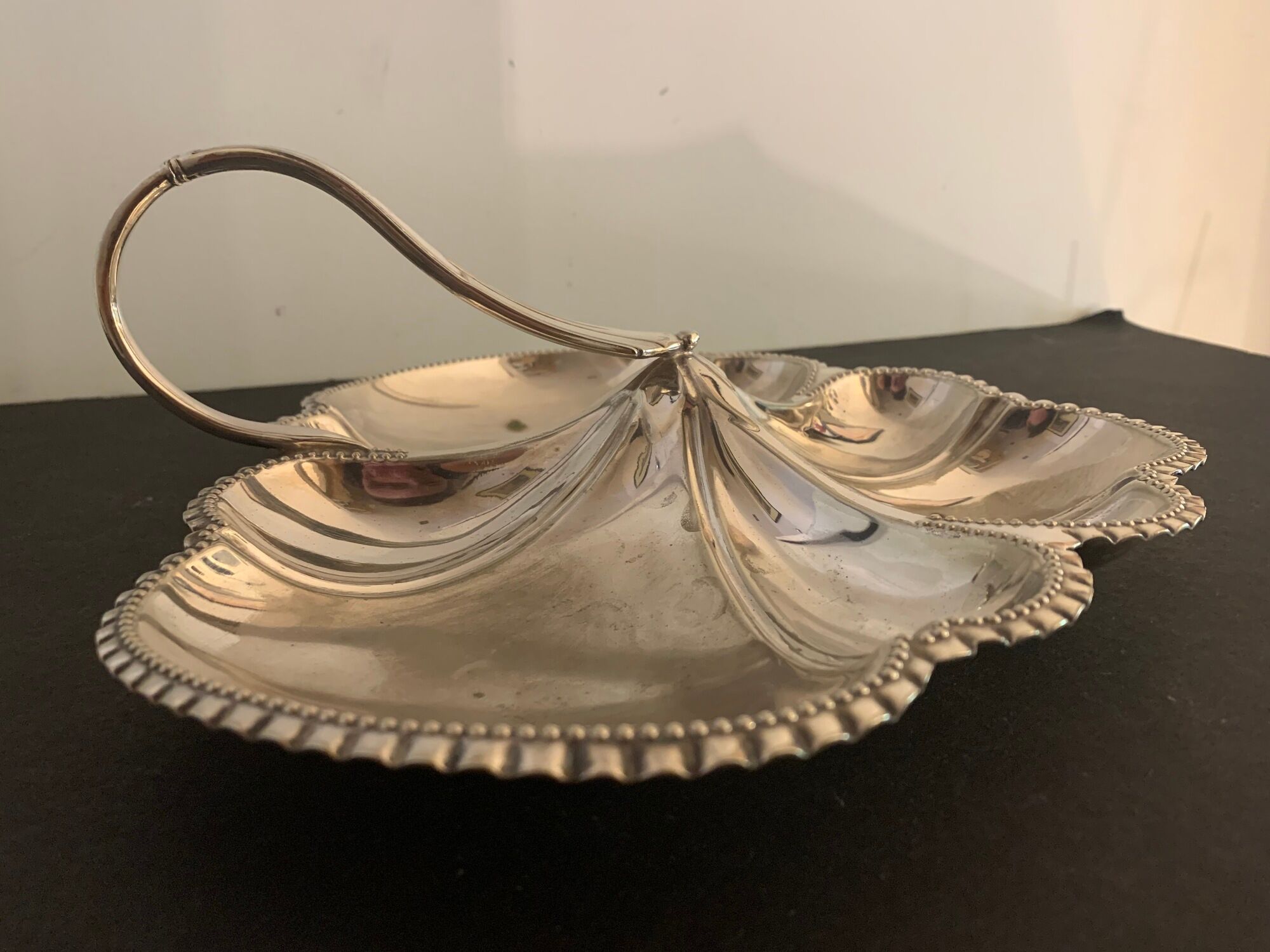 Walker Silver Metal Aperitif Dish - Sheffield Hall England Art Deco 1920