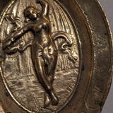 Ashtray representing an oriental dancer in gold metal