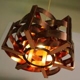 Copper pendant light by Werner Schou for Coronell Electro, Denmark, 1969.