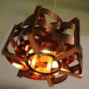 Copper pendant light by Werner Schou for Coronell Electro, Denmark, 1969.