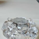 Elegant Empty pocket/ashtray organic floral shape. In crystal. Charles Schneider style. Diam 12 cm
