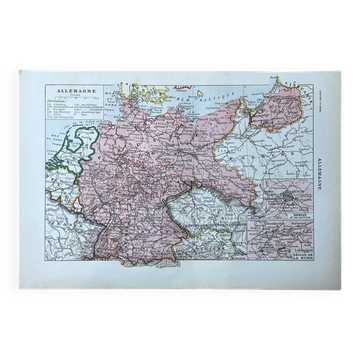 Old map of Germany - 20x29cm