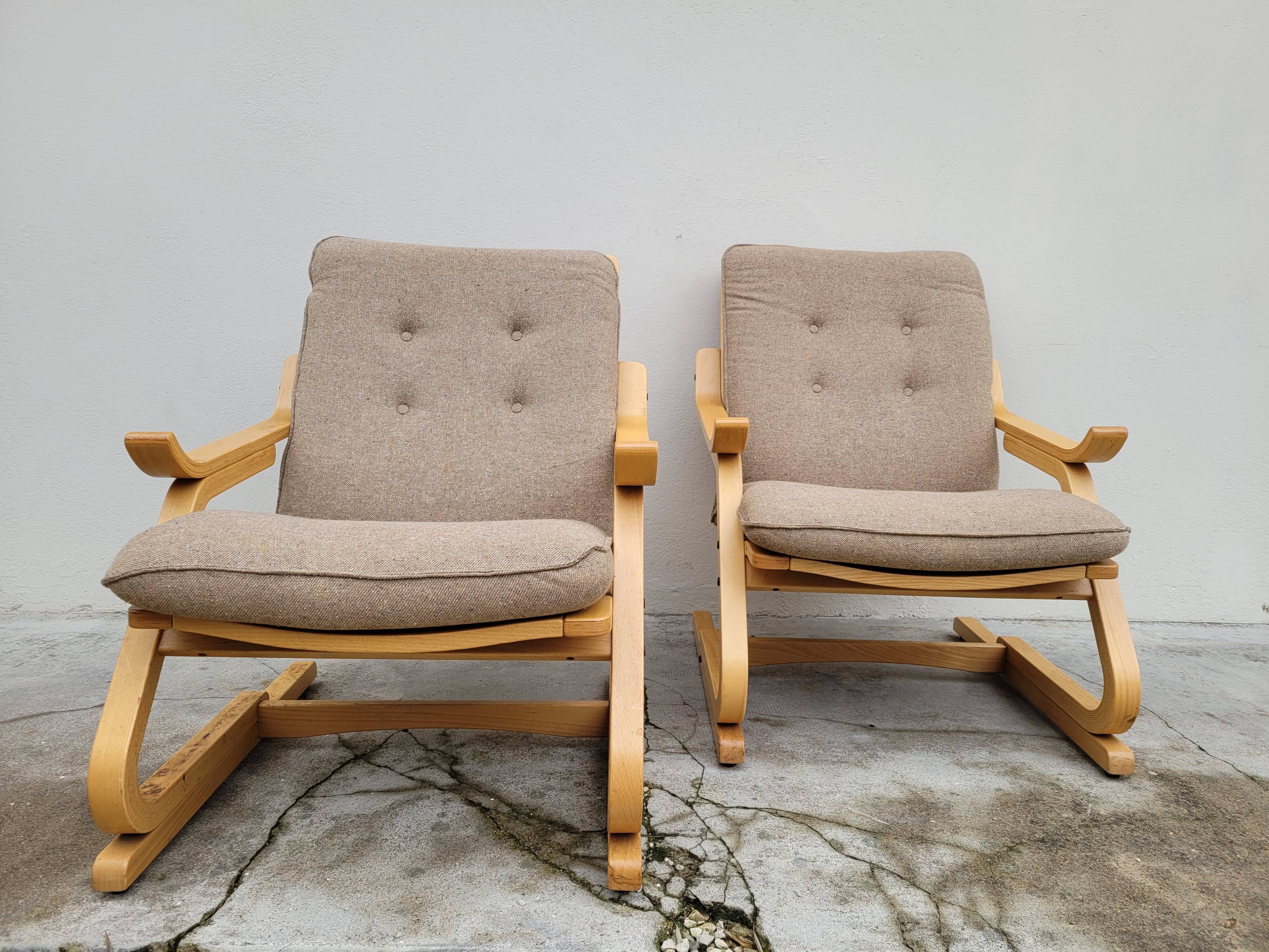 Pair of Dutch design armchairs, 1970s