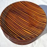 Set 10 plates African Art Deco 1930 Domino Sarreguemines