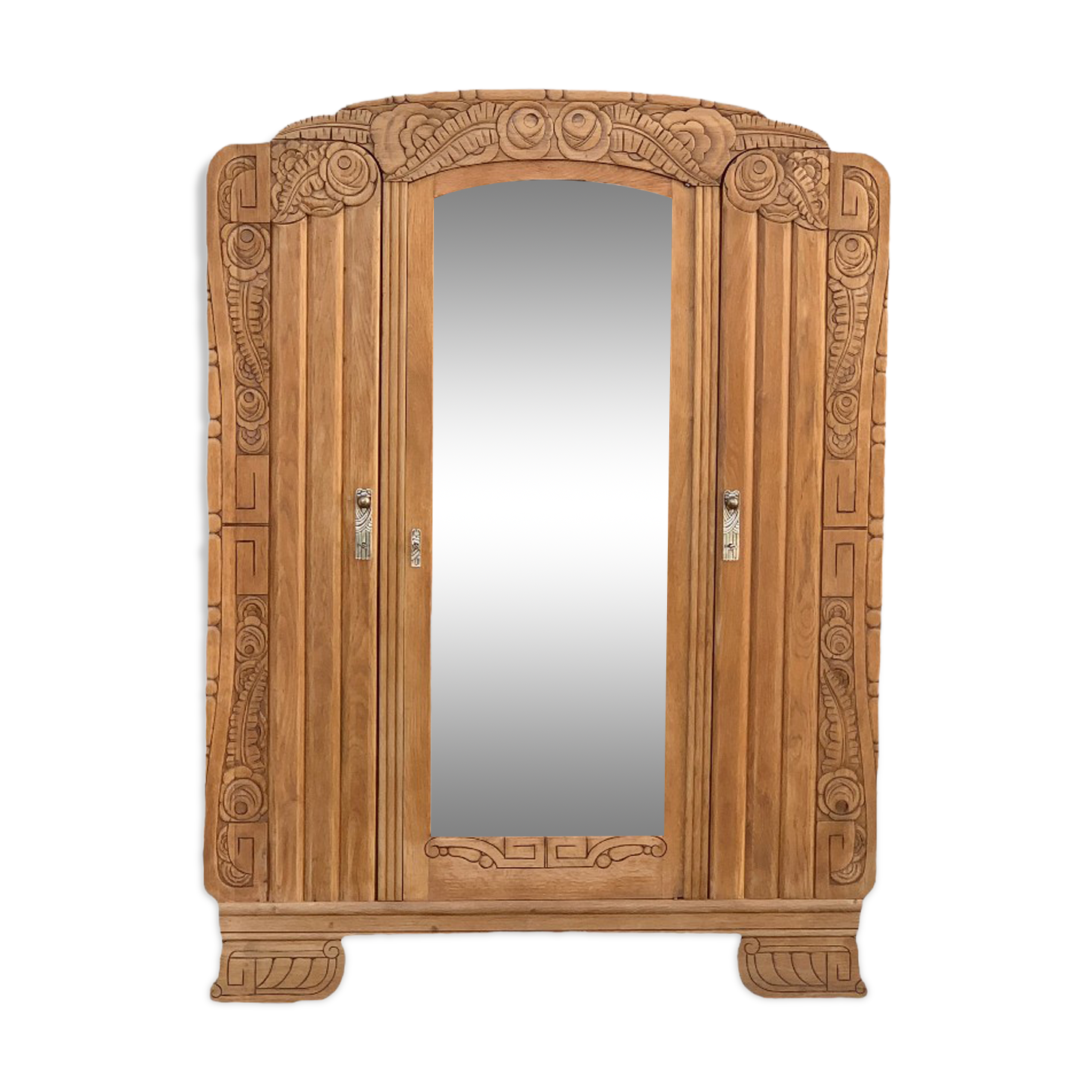 Armoire parisienne art déco chêne massif brut