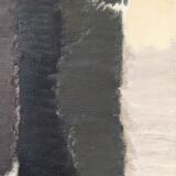 Mid-Century Modern Swedish "The Priests" Vintage Figurative Oil Painting, Framed