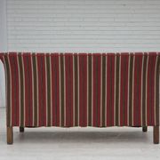 1960s, Danish 2-seater sofa, striped red/multicolor furniture wool.