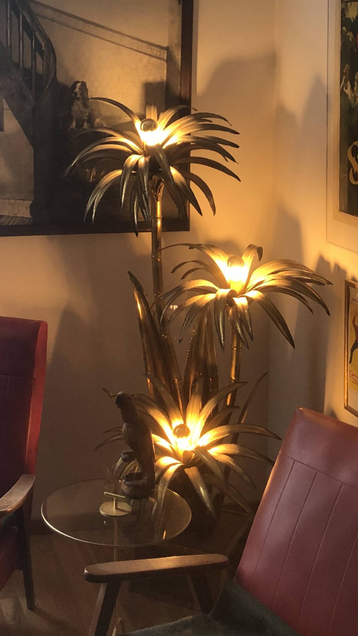 Floor lamp palm Maison Jansen by Barbier