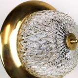 Brass and Crystal Ceiling Lamp from the 1960s by Tyringe for Orrefors, Sweden