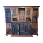 Large antique Breton oak piece of furniture – old carved elements