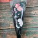 Bouquetière wall vase ceramic cone painted with flowers