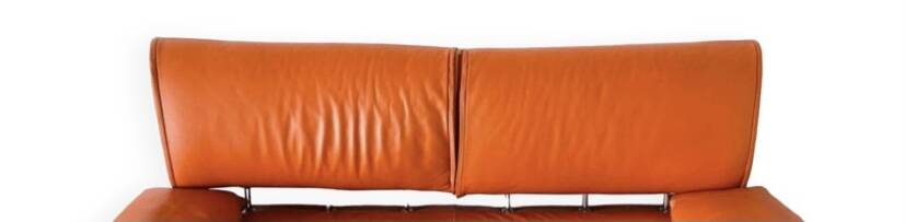 Canapé en cuir orange 2 places