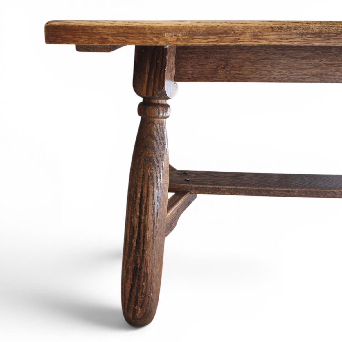 Solid oak dining table, brutalist, 1950.