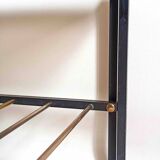 Magazine holder coffee table 1960s smoked glass, metal and brass Width 94.2 cm