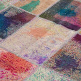 Handwoven Anatolian Contemporary 205 cm x 300 cm Multicolor Patchwork Carpet