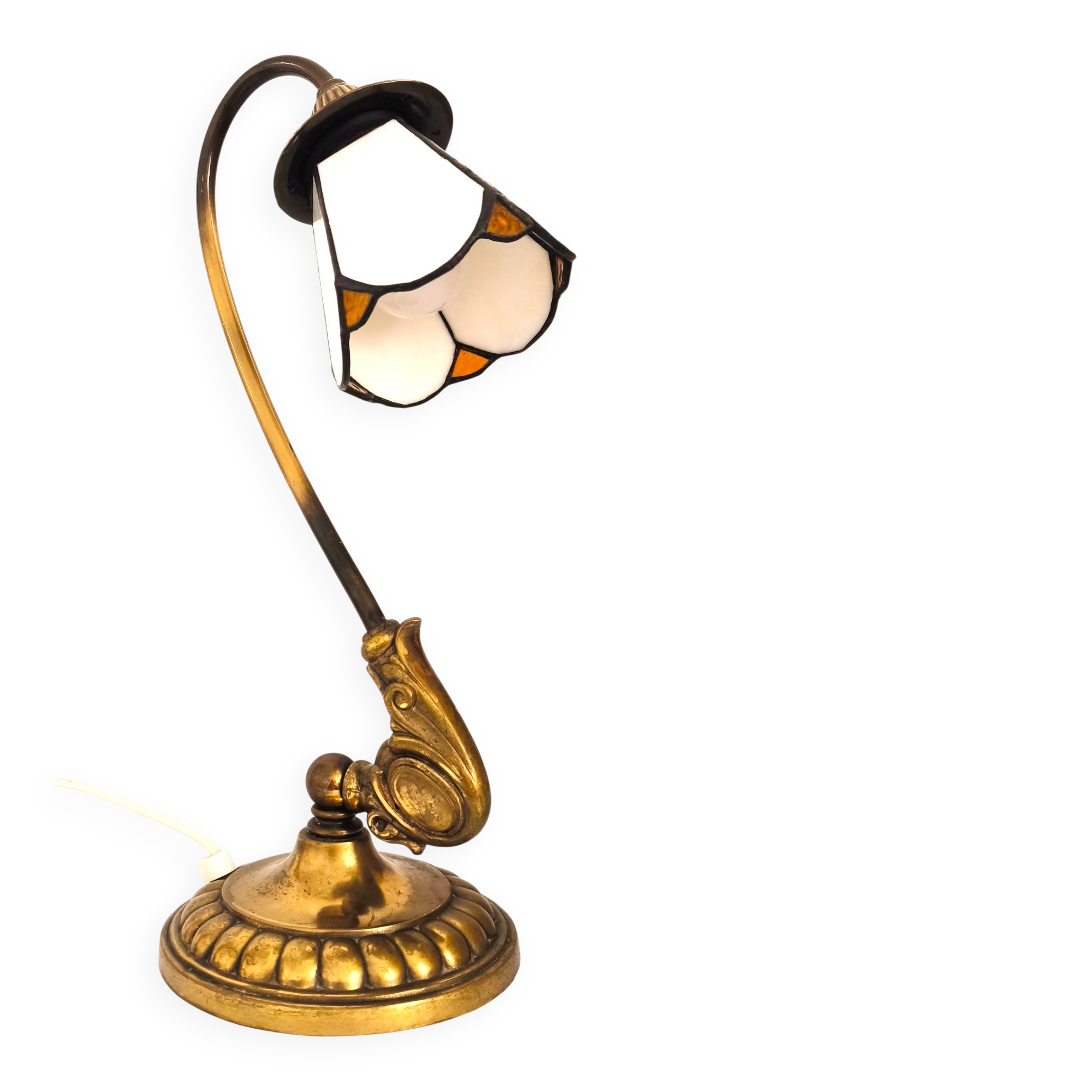 Tiffany-style bronze lamp from the mid-20th century.