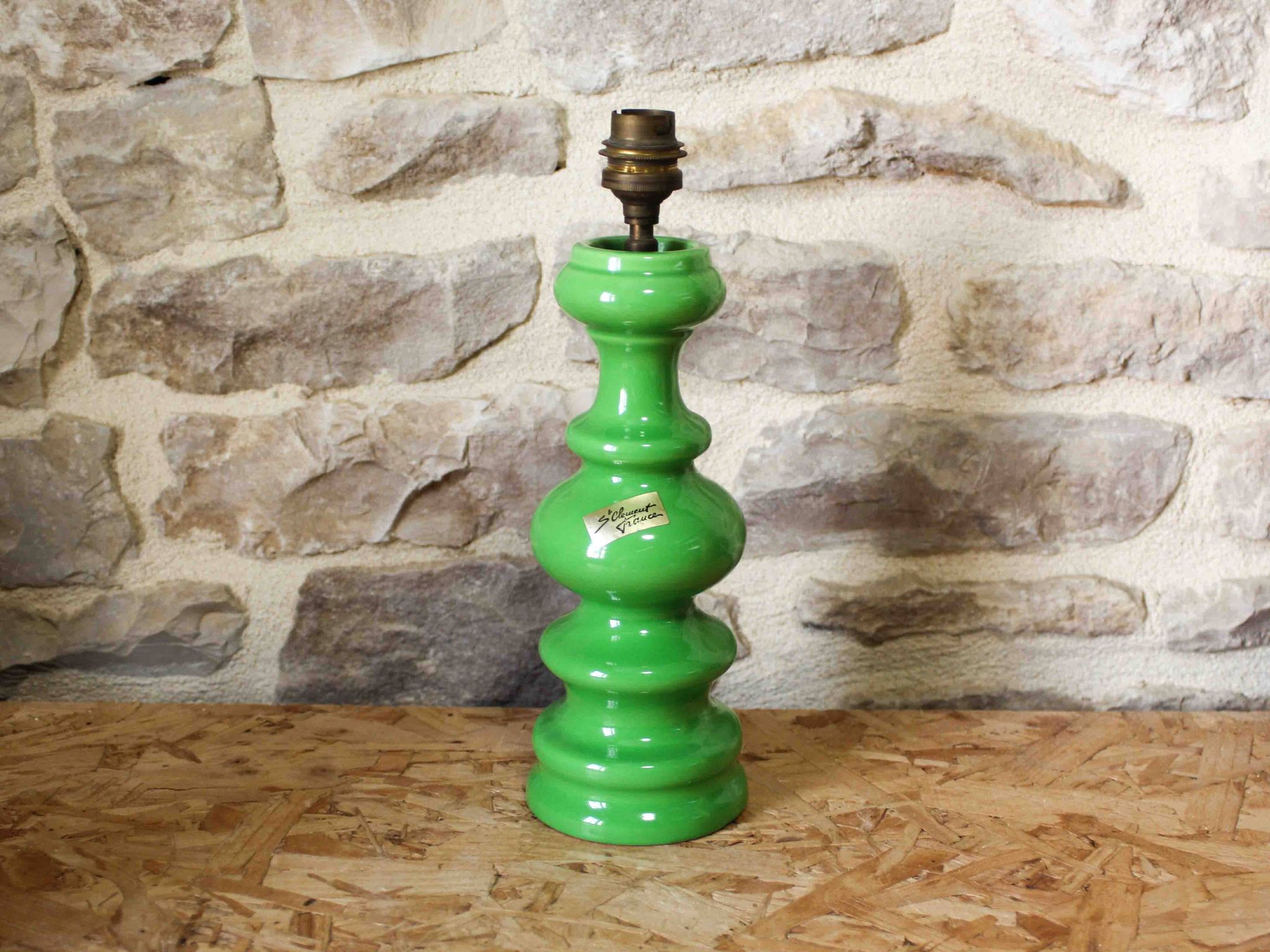 Pied de lampe en céramique émaillé Saint Clément