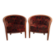 Pair of Neo-Art Deco gondola armchairs in vintage solid wood from the 1980s.