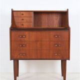 Mid-century teak bureau / secretary desk / Danish modern design / 1960s