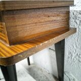 Vintage varnished wood bedside table