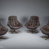 Fauteuils pivotants scandinaves par H.W. Klein pour Bramin, 1960, ensemble de 4