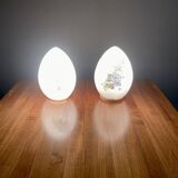 Paire de lampes opaline Design 1950 " Ben Swildens".