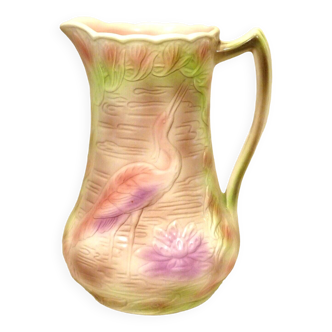 Pitcher pitcher jug slip Saint Clément heron relief decoration