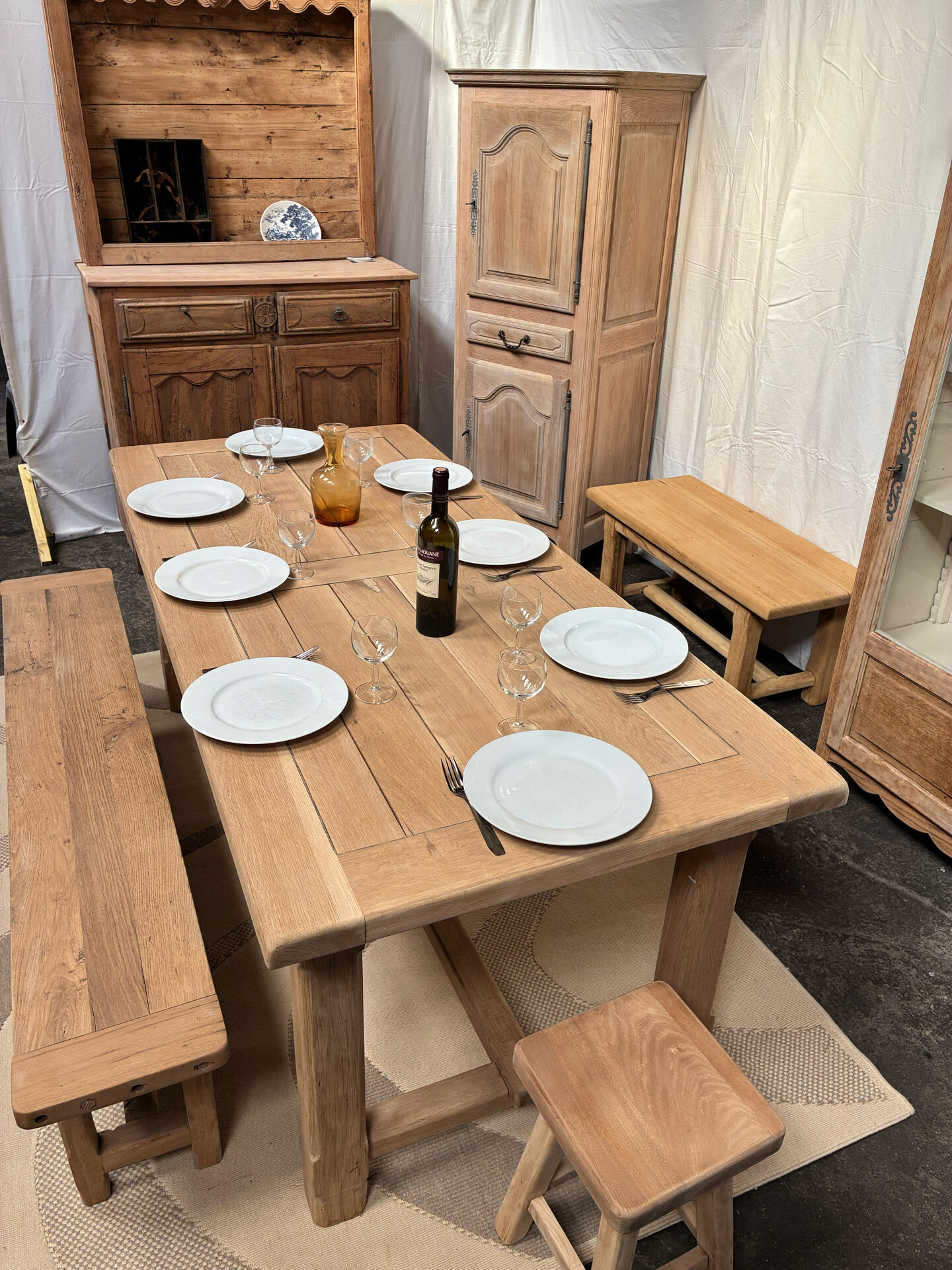 Table de ferme en chêne massif