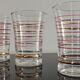 Set of 7 vintage glasses bordered gold and red years 50/60