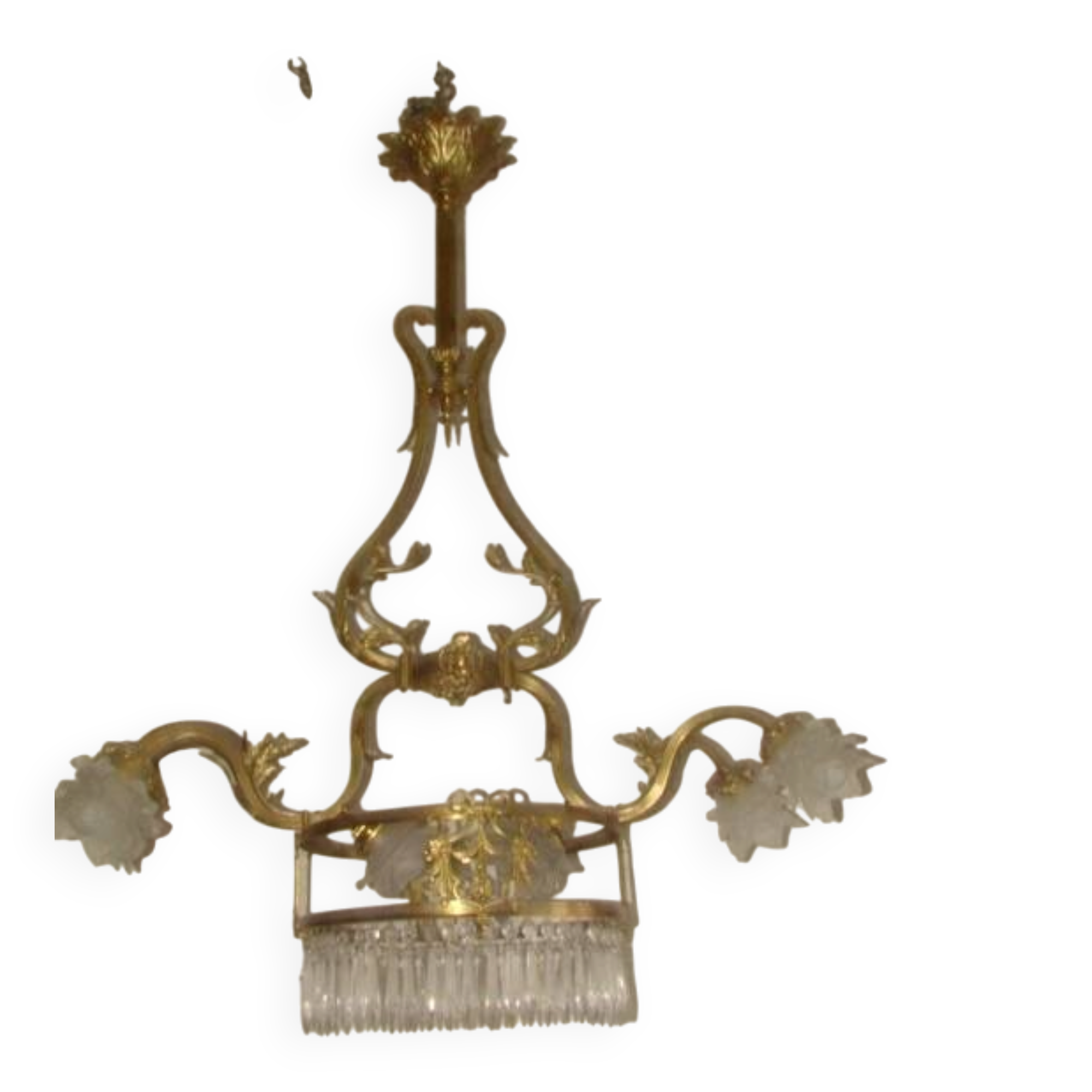 bronze and brass chandelier with 6 arms from the early 20th century