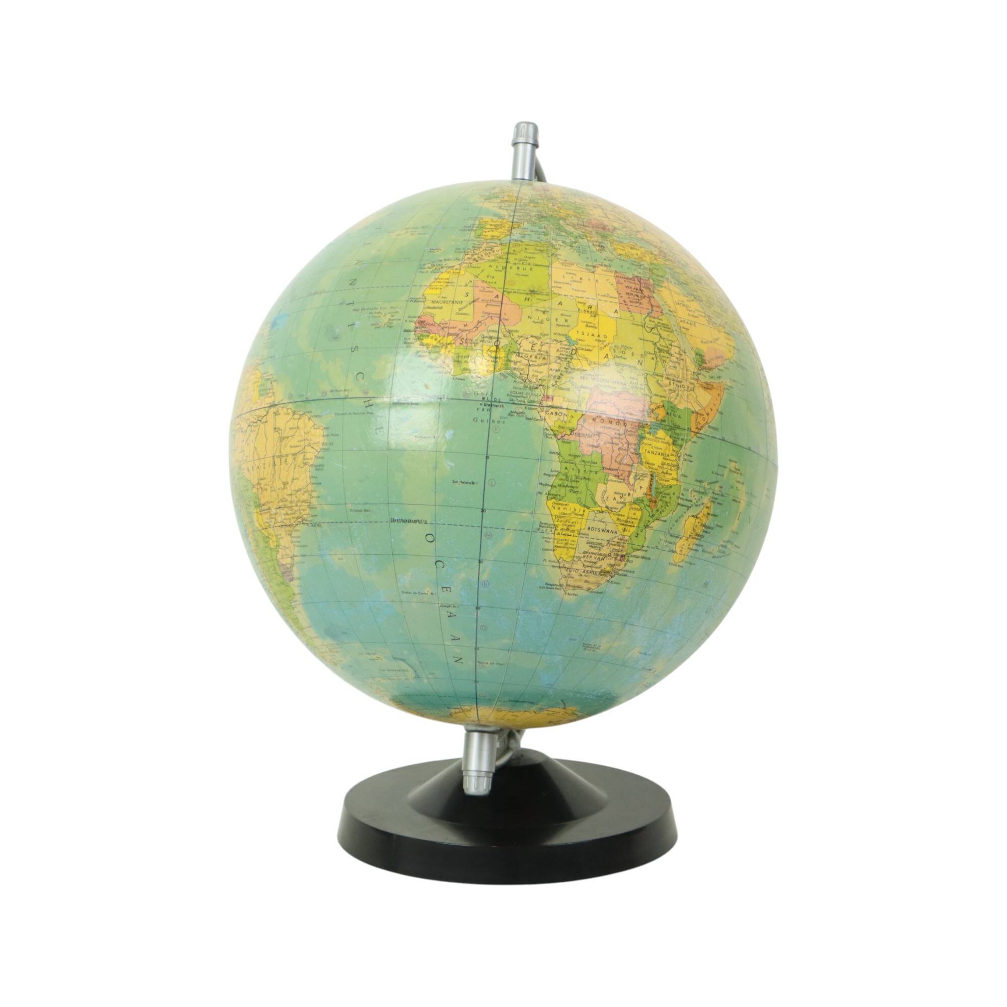 Large Vintage World Globe Political Globe Räth 33cm