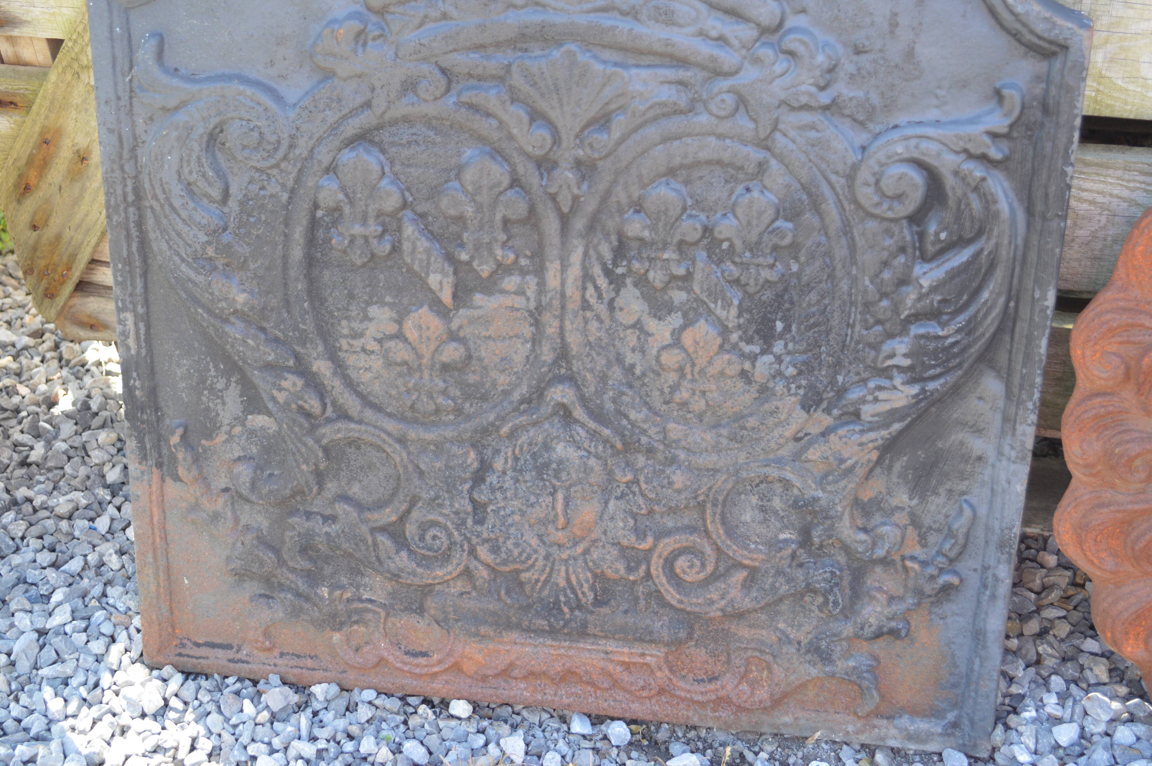 Cast iron fireplace plate