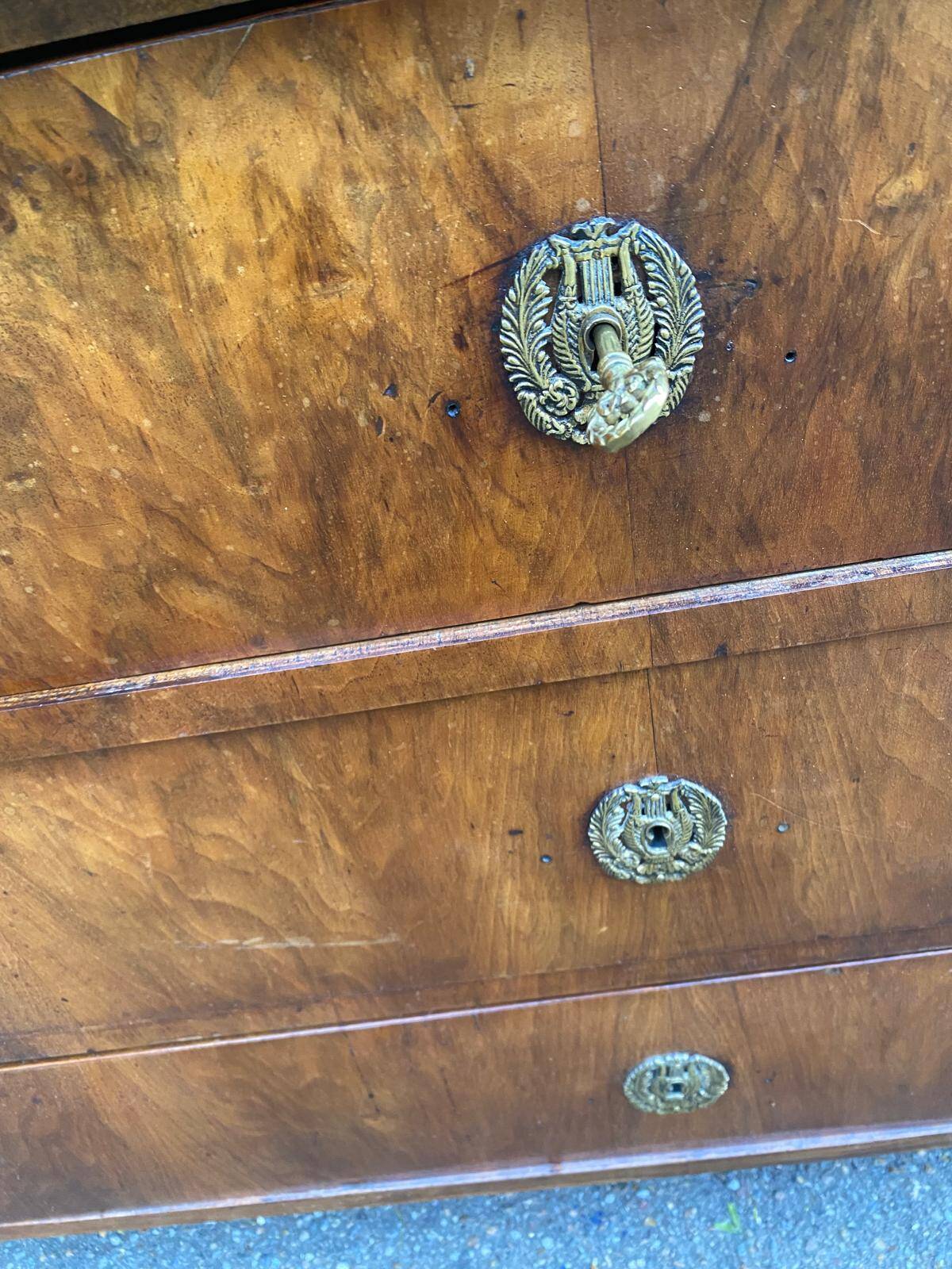 Vintage Louis Philippe walnut commode from the 19th century.