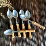 6 small vintage bamboo spoons