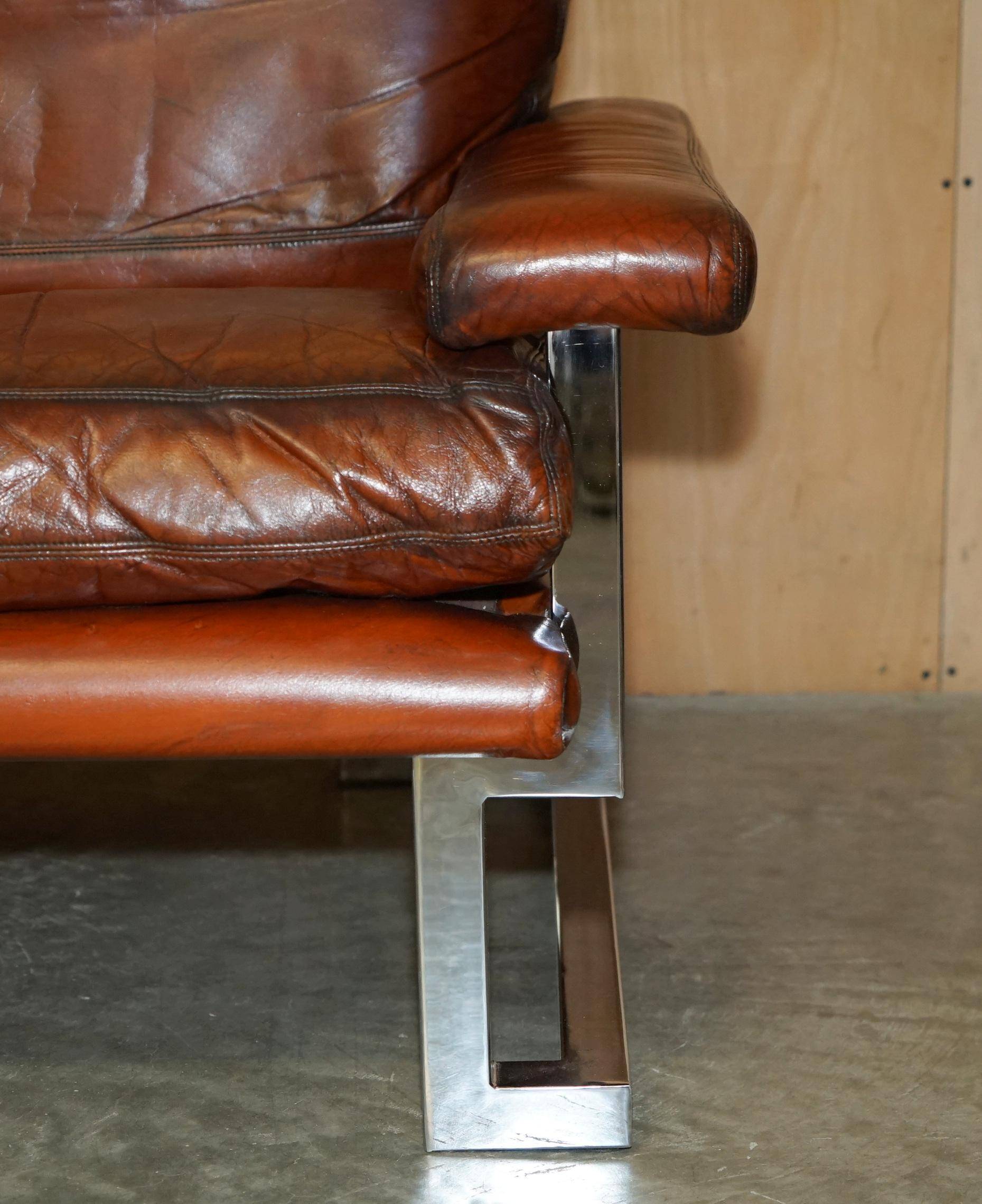 Restored suite Tim Bates for Pieff Mandarin leather chrome hardwood.