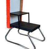 1960s 1970s Ottoman Footstool with Ladder Space Age Orange