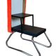 1960s 1970s Ottoman Footstool with Ladder Space Age Orange