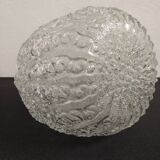 Brutalist honeycomb crystal vase