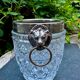 Val Lambert crystal and silver-plated ice bucket with hallmark from the 1950s.