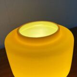 Mid-century yellow glass table lamp model 120 by Uno & Östen Kristiansson for Luxus, Vittsjö, Sweden, 1950s.